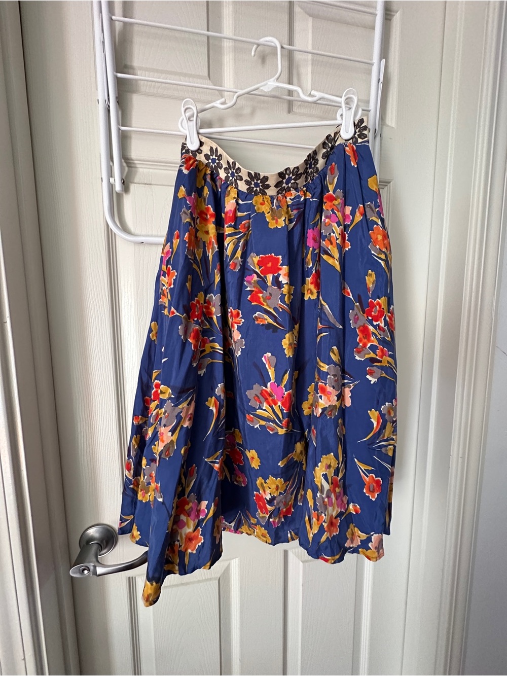Anthropologie Navy Floral Midi Skirt - Picture 2 of 3